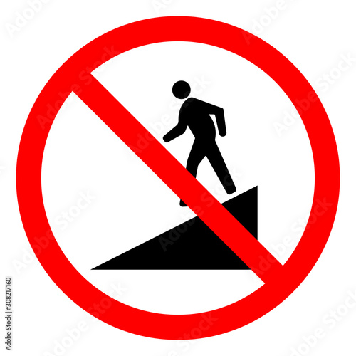 Danger Slope Symbol Sign,Vector Illustration, Isolate On White Background Label. EPS10