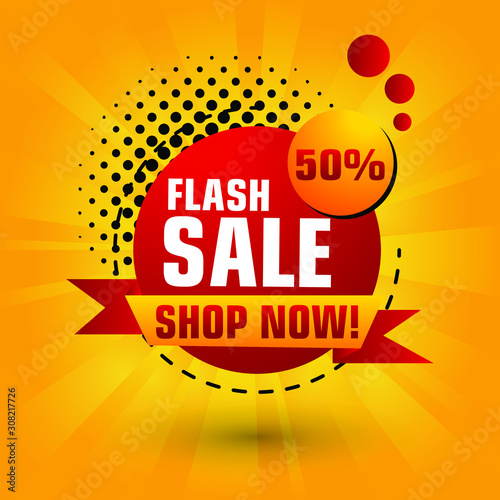Flash Sale Design for business. Discount Banner Promotion Template. Flash Sale banner template design vector