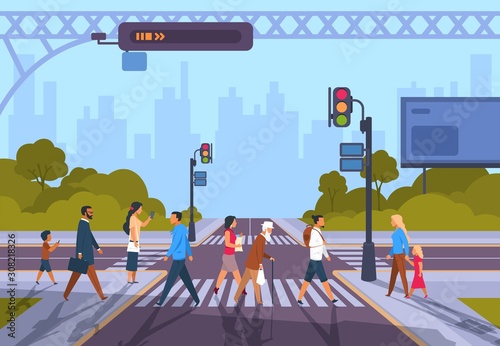 Slika na platnu Cartoon pedestrians