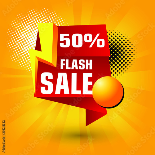 Flash Sale Design for business. Discount Banner Promotion Template. Flash Sale banner template design vector