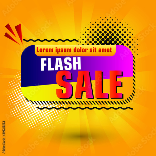 Flash Sale Design for business. Discount Banner Promotion Template. Flash Sale banner template design vector