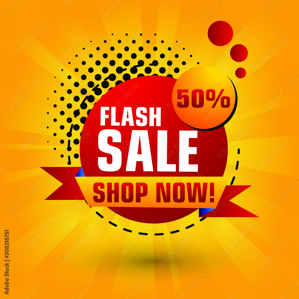 Fototapeta premium Flash Sale Design for business. Discount Banner Promotion Template. Flash Sale banner template design vector