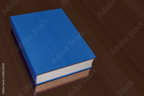 Blue book without lettering, 3D illustration