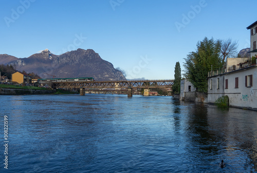 Town of Lecco, Italy in December time