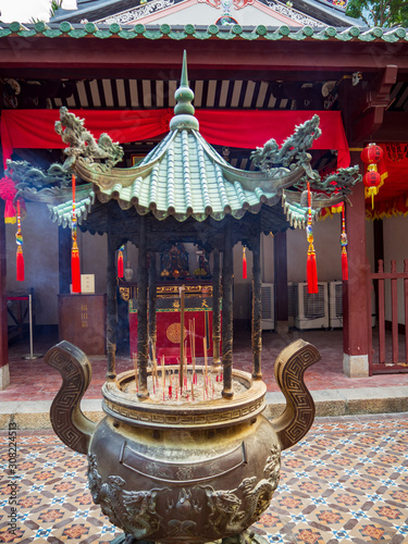 Interior of Thian Hock Keng Temple in Singapore