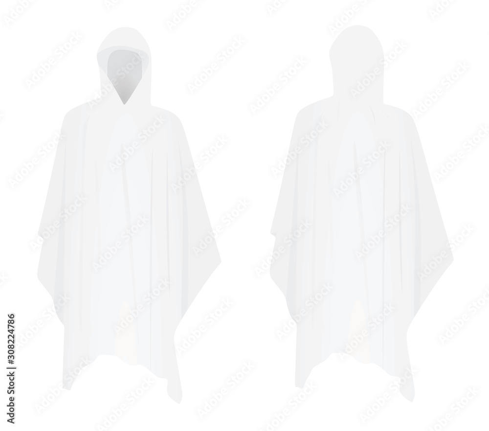 White rain coat. vector illustration White rain coat. vector illustration