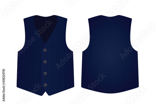 Fototapeta Blue  suit vest. vector illustration