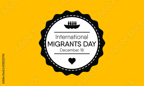 Vector illustration on the theme of International Migrants Day on December 18th.