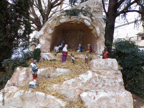 Принти на полотні Aprilia, Latina, 12/08/2019, nativity scene, crib set up in a square