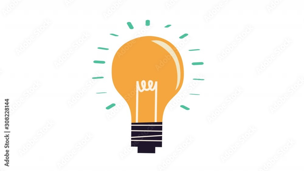 animated light bulb icon. Motion graphics flat animation animated light bulb icon. Motion graphics flat animation