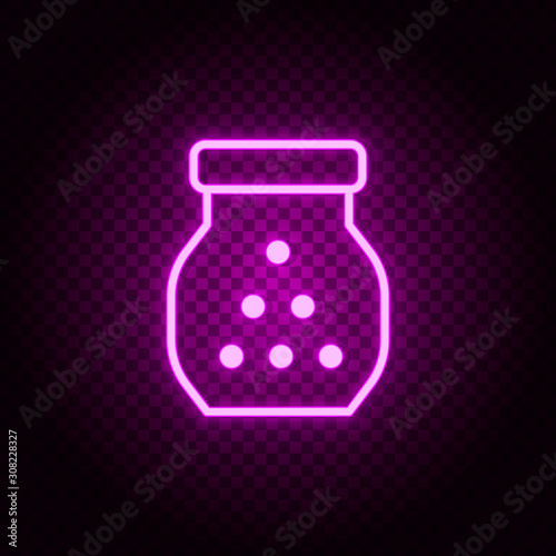 Dragee, vitamin, vitamin vector icon. Retro style neon vector icon. Vector icon on transparency background