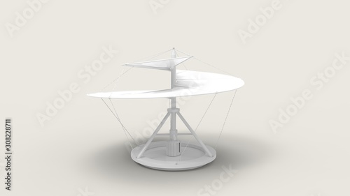 3d rendering of the da vinci helicopter isolated in studio background