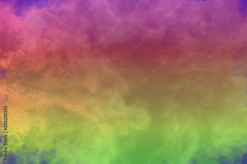 Cute dense mystical clouds of smoke colorful background or texture - 3D illustration of smoke