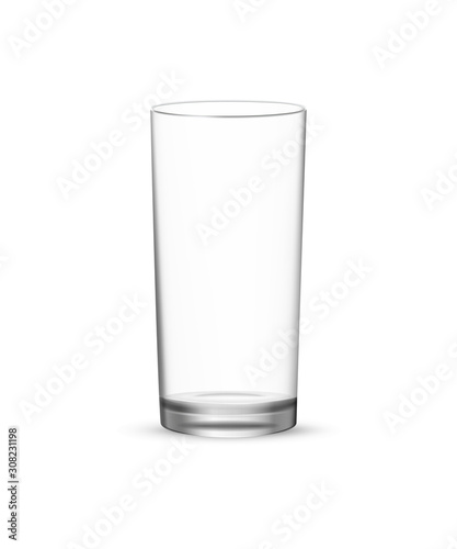 Tall water glass cup. Vector illustration.