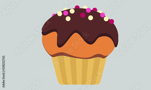 cupcake with caramel and chocolate icing