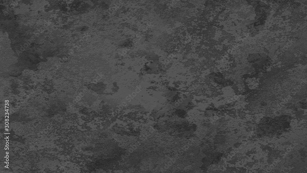 Fototapeta premium Dark gray vintage texture wall scratch blurred stain background. Marble design photo studio portrait backdrop, banner website soft light edge. 3D rendering