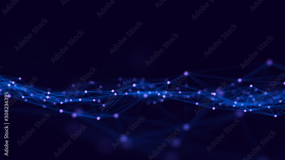 custom made wallpaper toronto digitalNetwork connection structure. Big data digital background. Science background with connected dots and lines. 3d rendering.