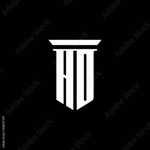 HD monogram logo with emblem style isolated on black background