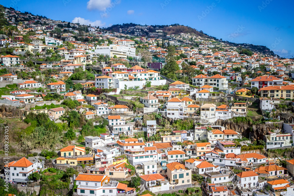 Funchal, small houses, Madeira island, Portugal
