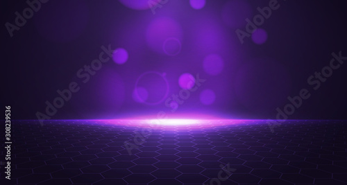 3D purple hexagon futuristic background