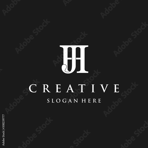 Letter JH Abstract Creative Icon Simple Logo Design Template Element Vector