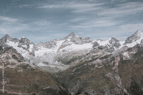 View closeup mountains scene in national park Zermatt  Switzerland