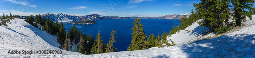 Crater Lake, at snow covered Crater Lake National Park in Oregon