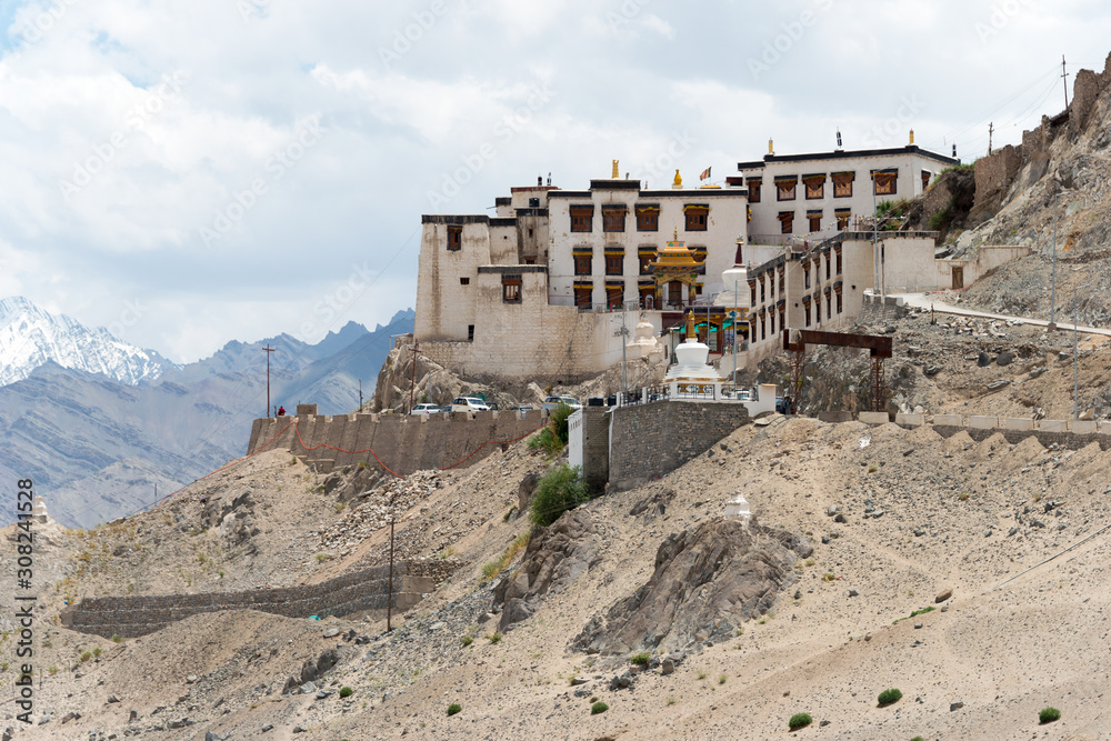 Ladakh, India - Jul 09 2019 - Spituk Monastery (Spituk  Gompa) in Ladakh, Jammu and Kashmir, India. The Monastery was originally built in 11th century.