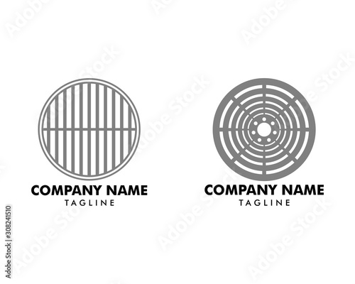 Set of Manhole Cover Logo Template Design