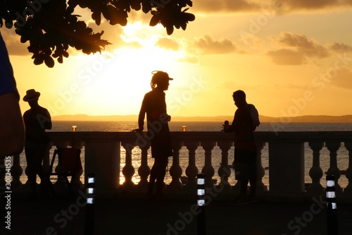sunset with relaxed people - Salvador da Bahia, Brazil