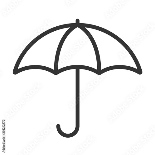 Umbrella outline icon isolated on white background. Umbrella stock vector illustration for web, mobile app and ui design photo