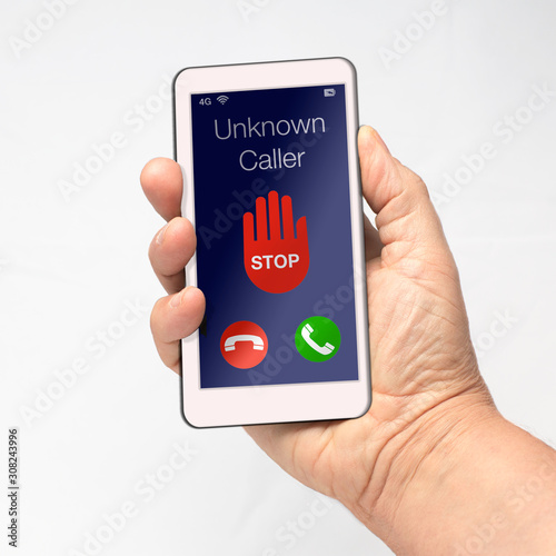Obraz na plátně Stop don't answer unknown caller number