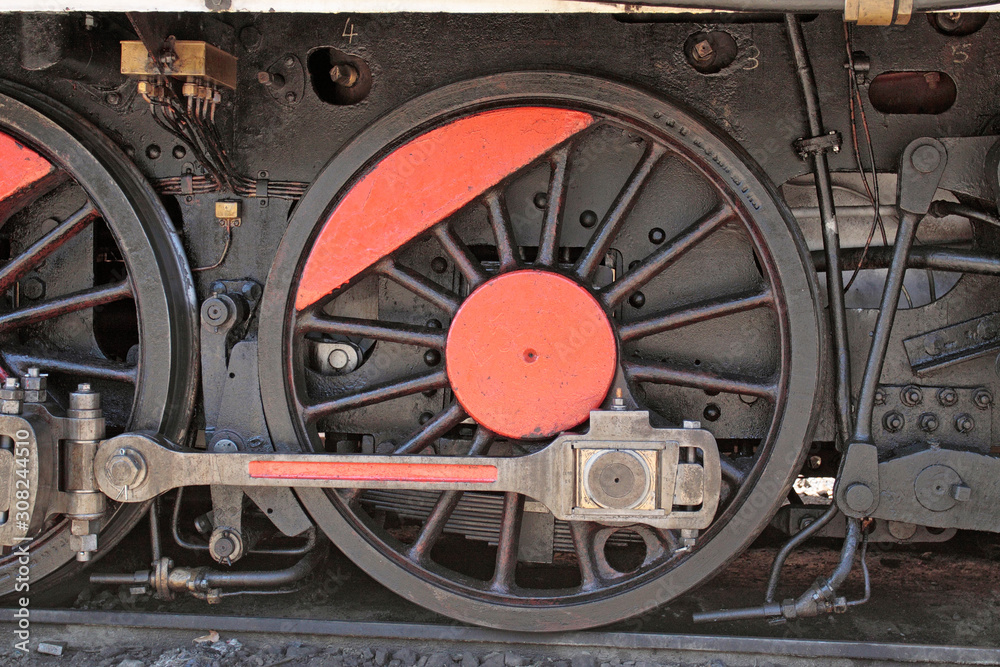 Old locomotive wheel