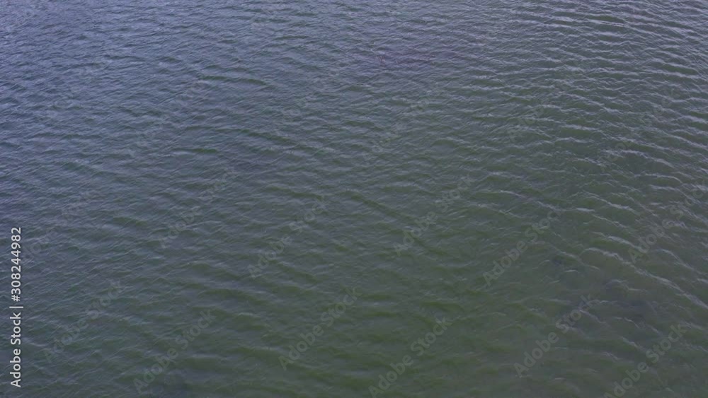 Static aerial shot of a waves on lake Static aerial shot of a waves on lake