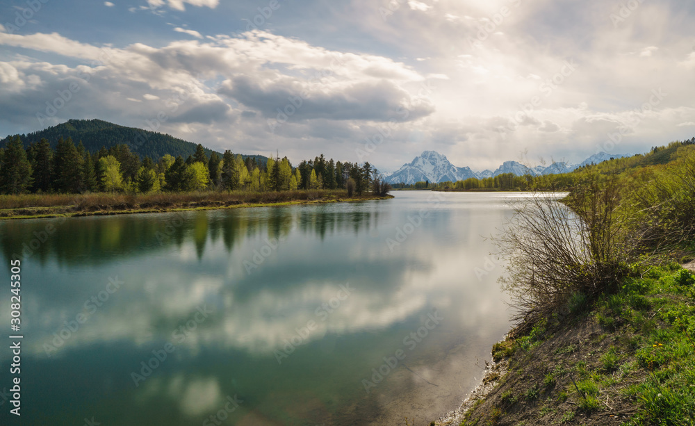 Grand Tetons from Oxbow Bend, Grand Teton National Park, Wyoming Grand Tetons from Oxbow Bend, Grand Teton National Park, Wyoming