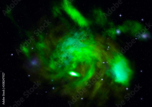 Being shone nebula. 3D rendering