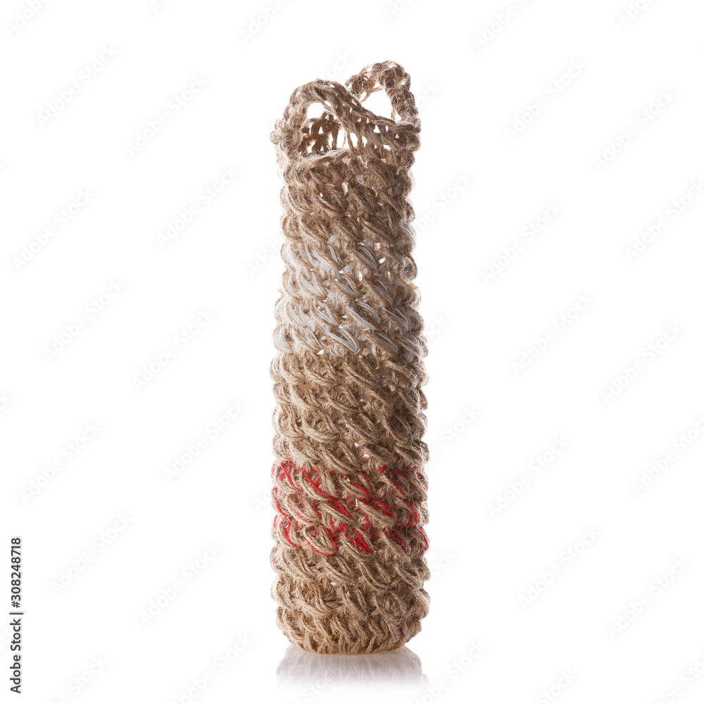 Handmade colored knitted eco bags of hemp thread. Handmade colored knitted eco bags of hemp thread.