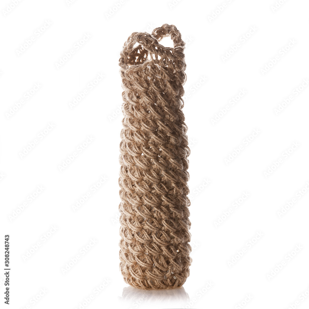 Handmade colored knitted eco bags of hemp thread. Handmade colored knitted eco bags of hemp thread.