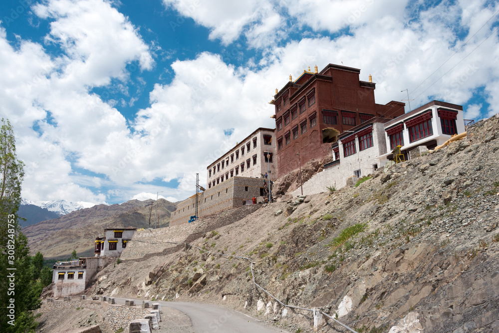Ladakh, India - Jul 10 2019 - Matho Monastery (Matho Gompa) in Ladakh, Jammu and Kashmir, India. The Monastery was originally built in 14th century.