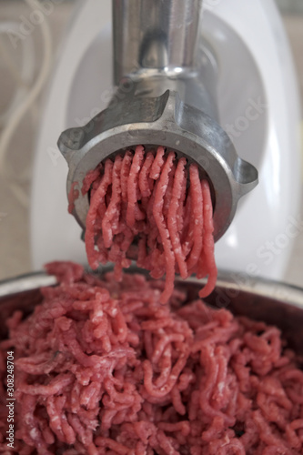 make beef mincer and meat grinder in home environment,