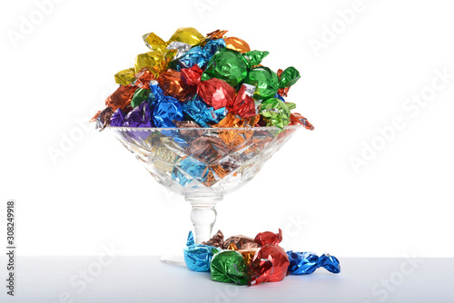 Bilde på lerret bowl of christmas chocolate candy