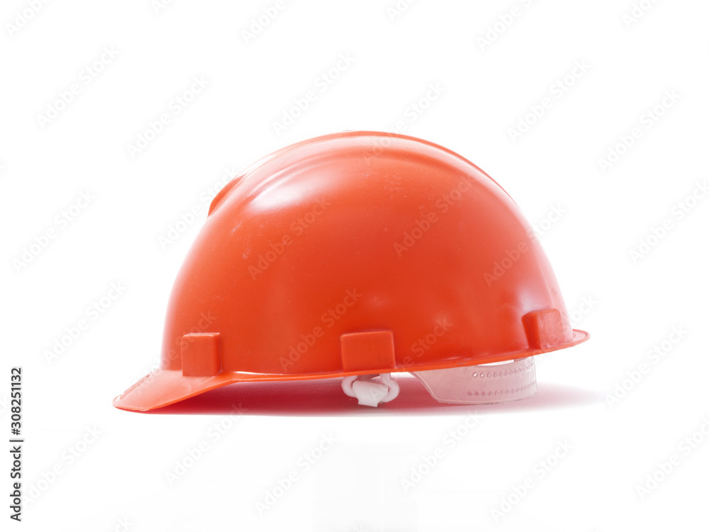 Protective helmet of an engineer builder on a white background Protective helmet of an engineer builder on a white background