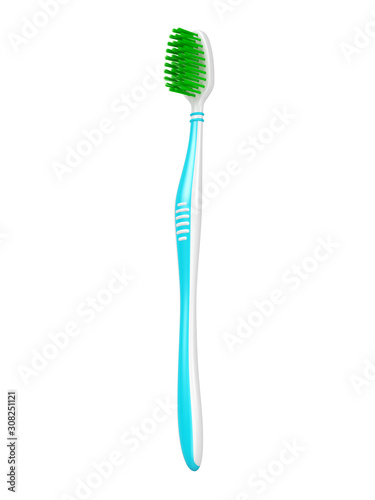 No trademarks. My own design of toothbrush. 3D Illustration.