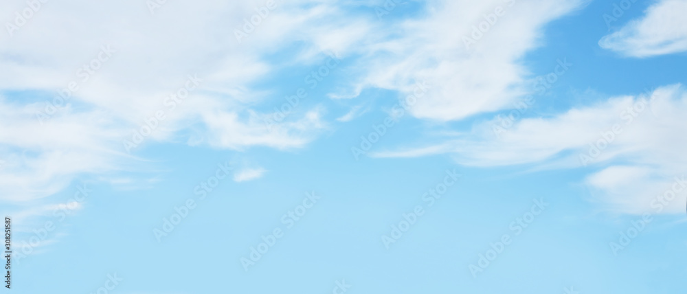 Panoramic Nature soft Blue sky background - obrazy, fototapety, plakaty 