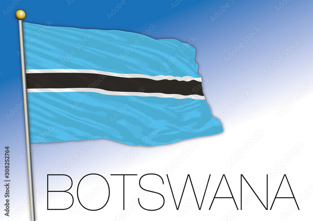 Botswana Official National Flag, African Country, Vector Illustration ...