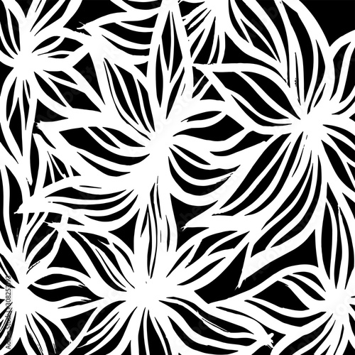 Grunge brush pattern. Texture. White and black vector.