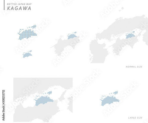 dotted Japan map, Kagawa
