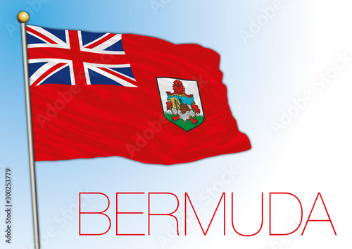 Bermuda islands official national flag, central america, vector illustration