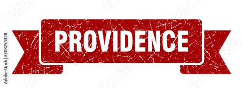 Providence ribbon. Red Providence grunge band sign