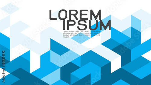 Abstract gradient blue background with mixed geometric and modern overlapping on white background, space for text on top position. Vector illustration